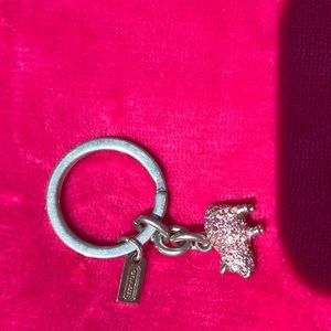 pink pig key chain coach
